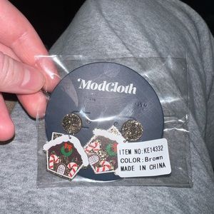 ModCloth holiday house earrings